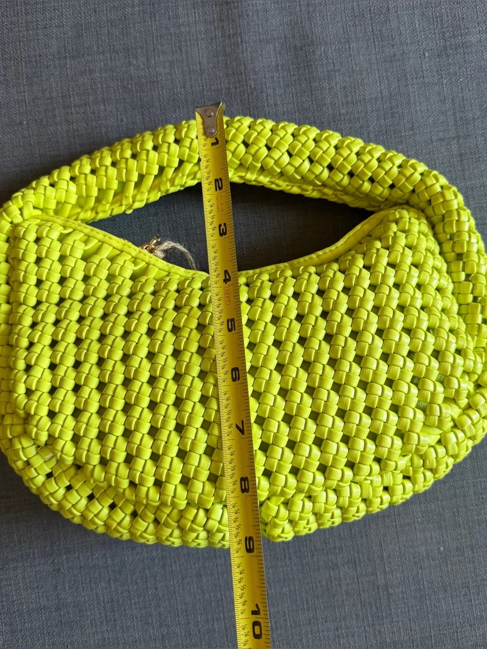 Lime Woven Statement Bag - Picture 7 of 9